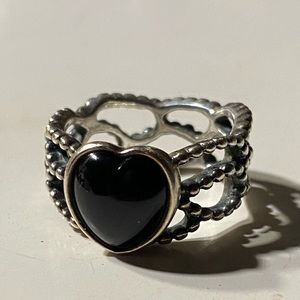Pandora Mi Amor Ring - black onyx heart